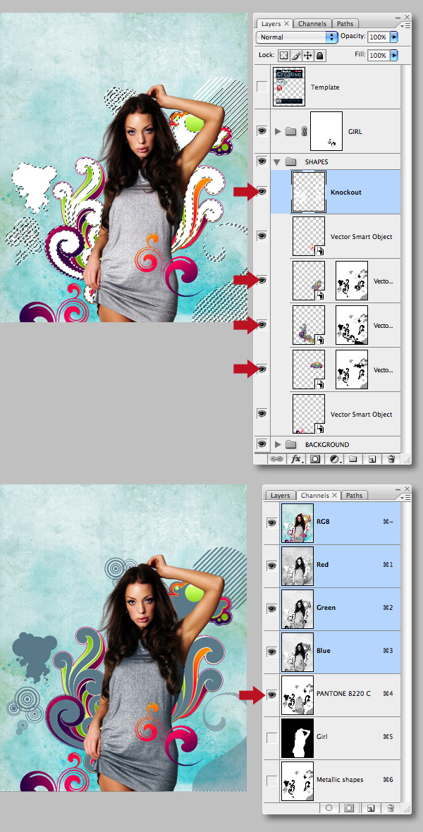 Adding spot metallic ink 877 to CMYK in Photoshop