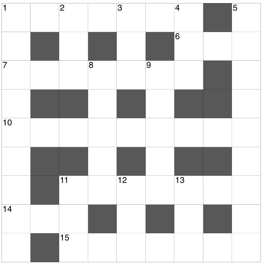 Image of crossword, with no clues filled in