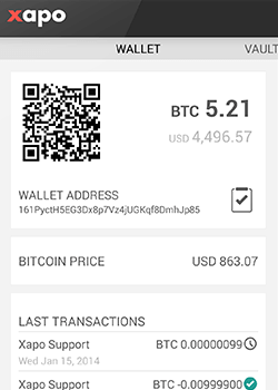 xapo webwallet screenshot