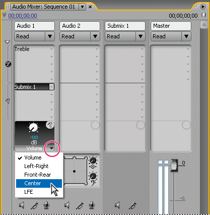 Choosing from Selected Parameter menu 