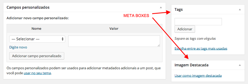 custom fields e meta boxes