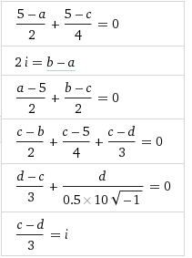 system of equations for the circuit