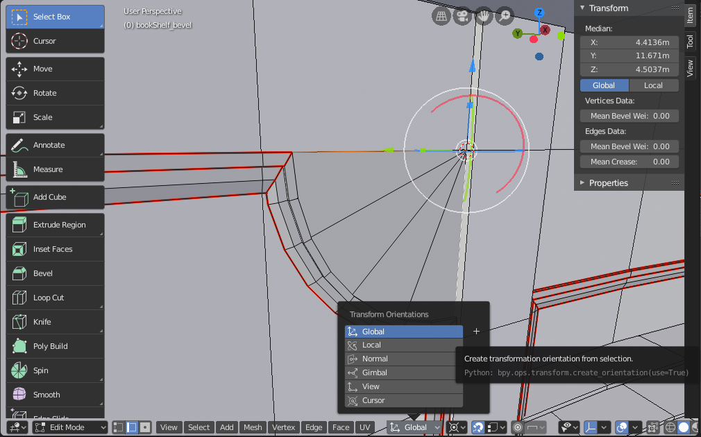 Create new transform orientation