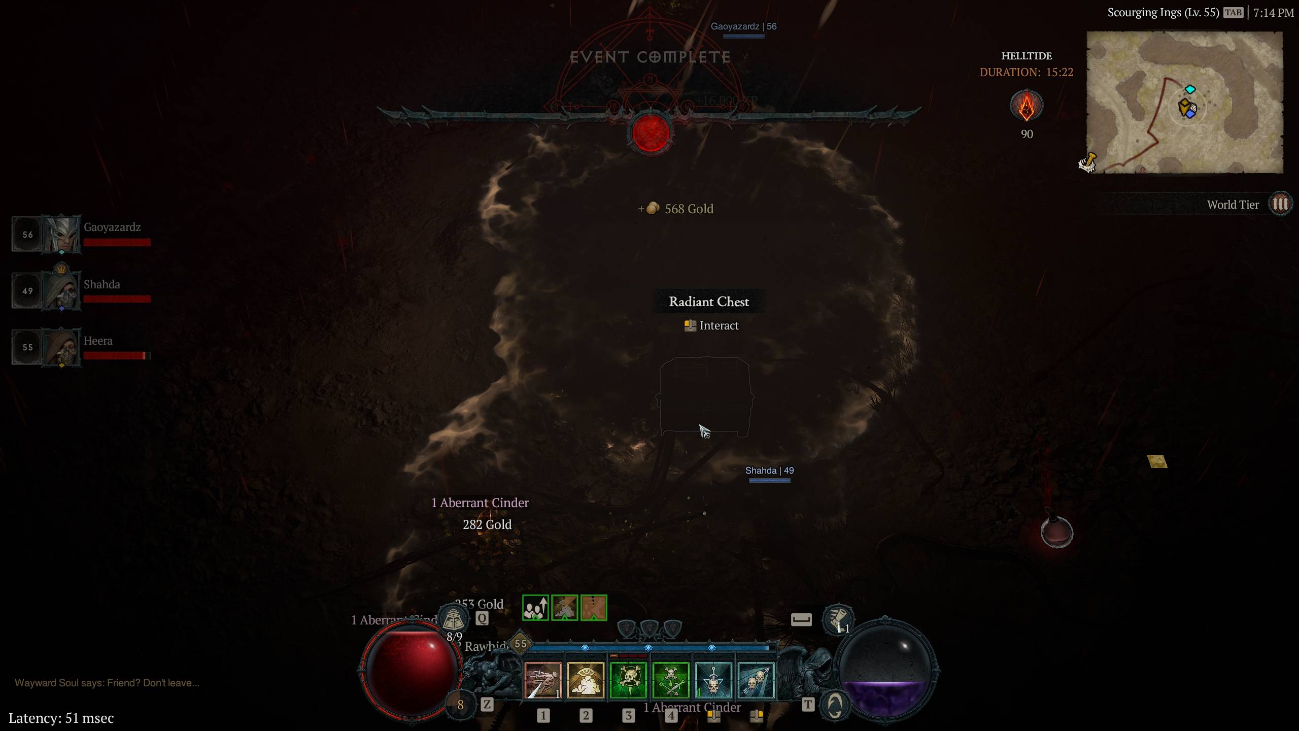 Radiant chest obscured by a circular black smoke patch