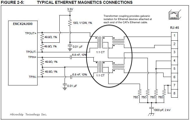 circuit depicting isolating transformers