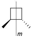 "mirror plane" or trans-1,2-dimethylcyclobutane