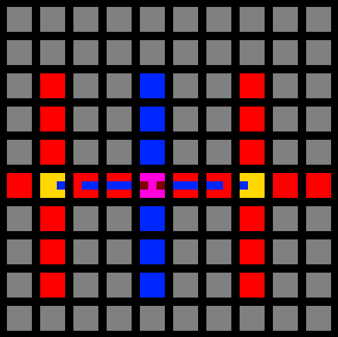 Example2, two targets and a bomb between