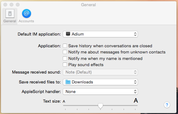 Messages General Preferences