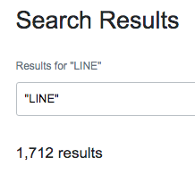 searching for "LINE" returns 1,700+ results!