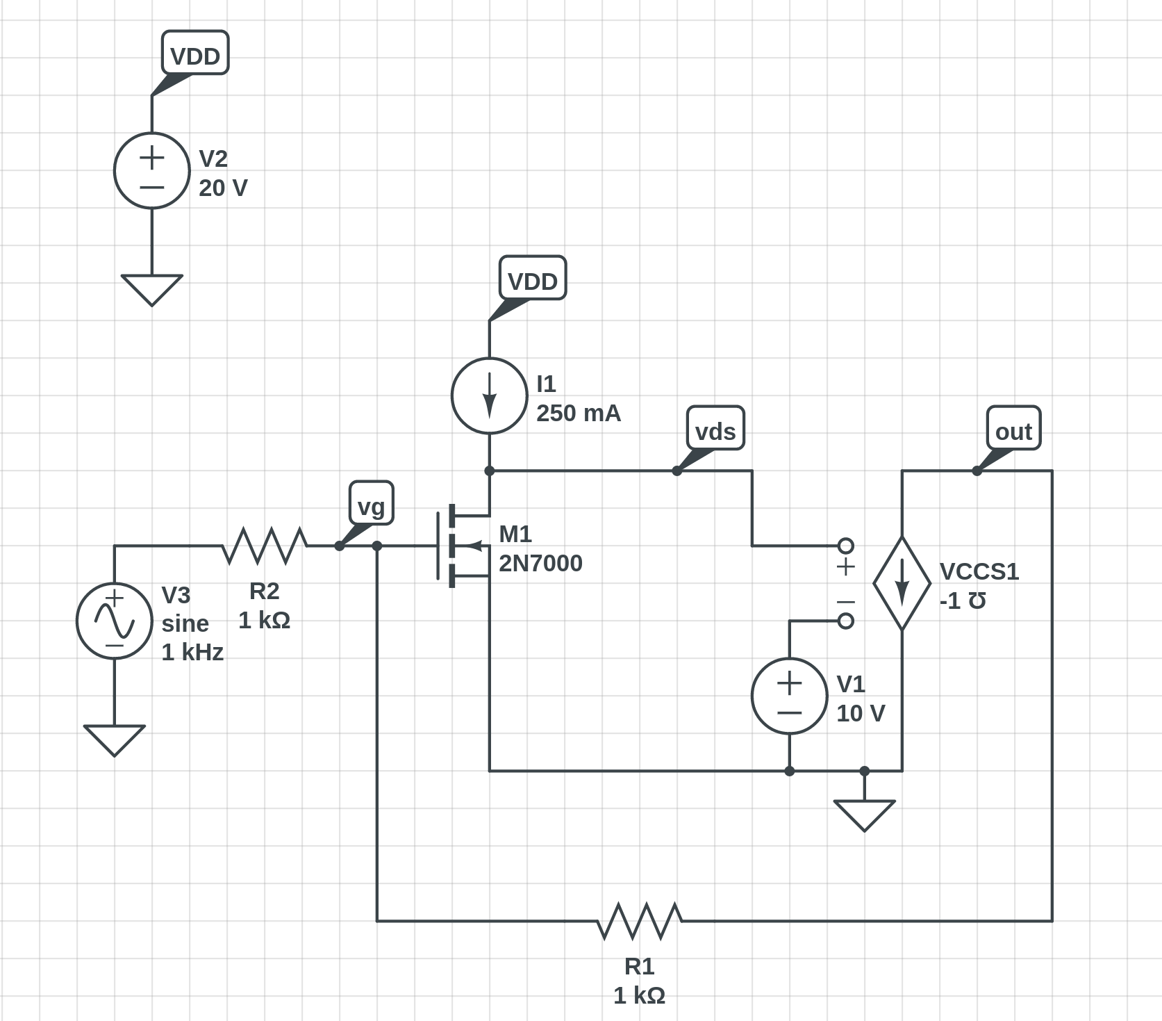 semi-ideal inverting feedback amplifier