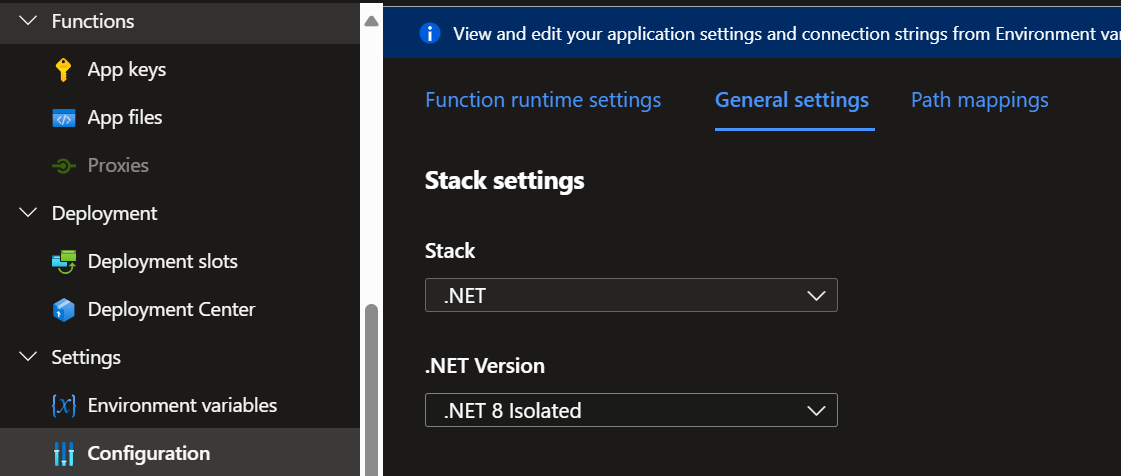 Azure Portal Screenshot showing the language selection