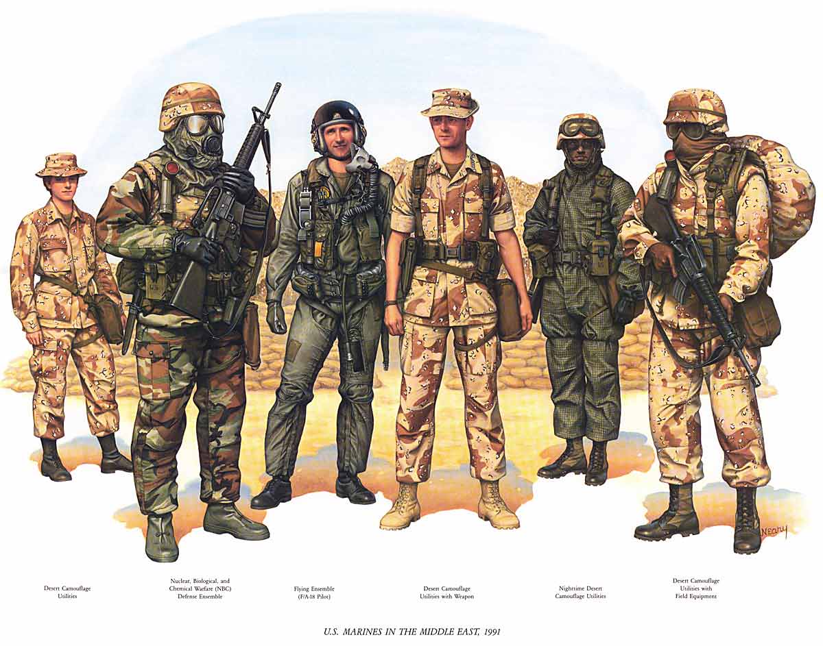 Marine uniforms during operation Desert Storm