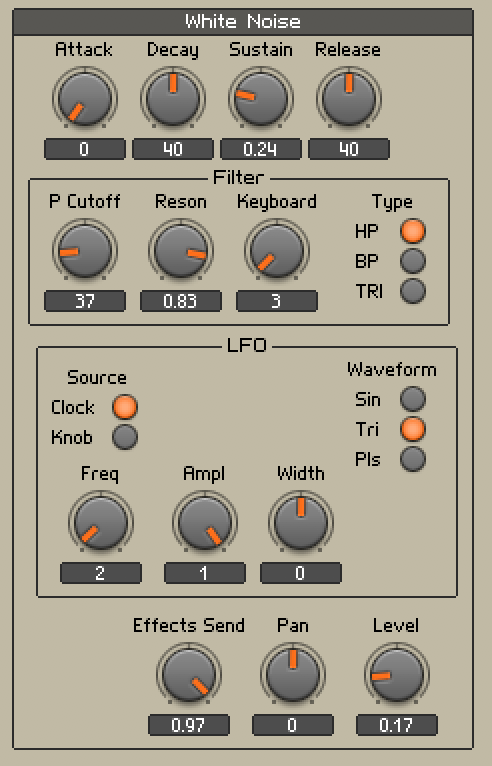 Noise module front panel