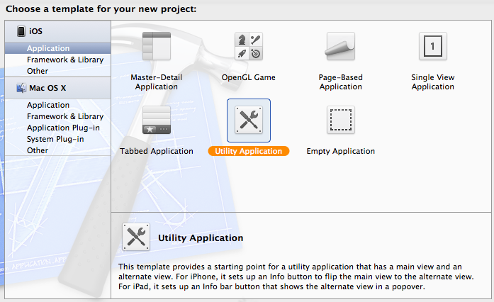 Xcode 新项目向导实用程序模板