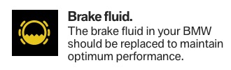 BMW brake fluid service annunciator