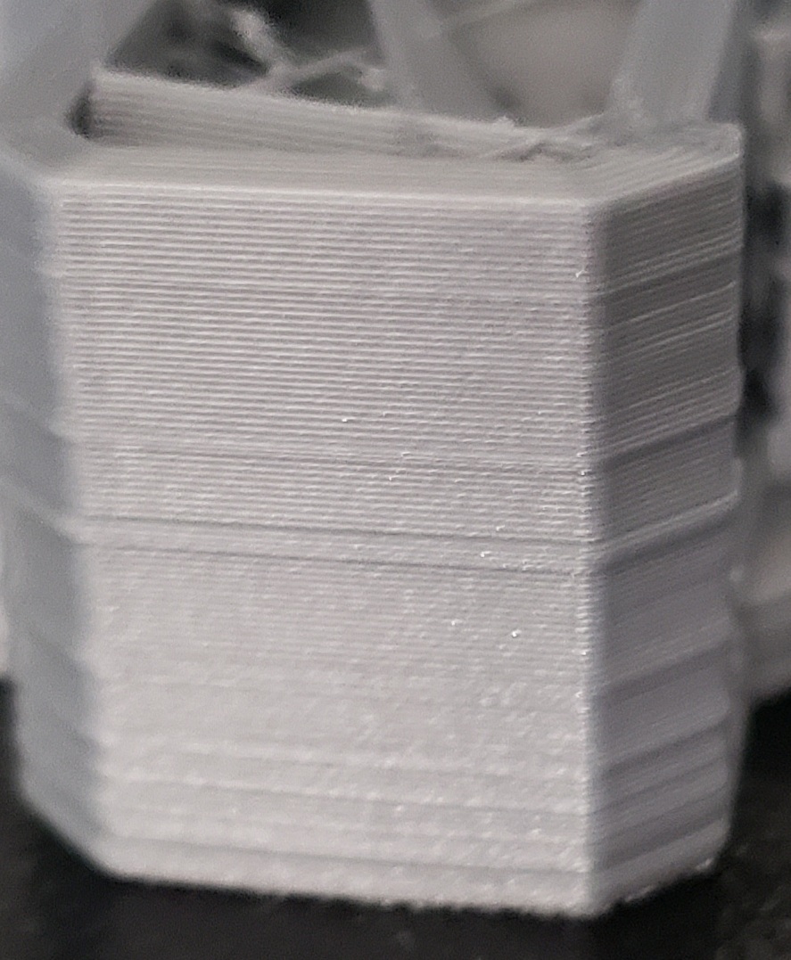 Photo of print showing layers