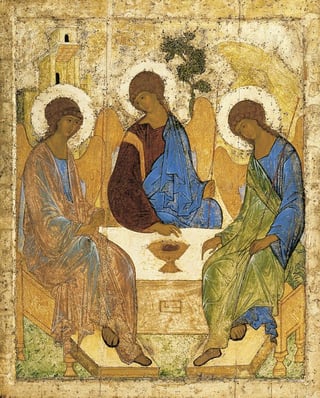 Trinity icon with three human figures