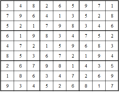 Sudoku answer