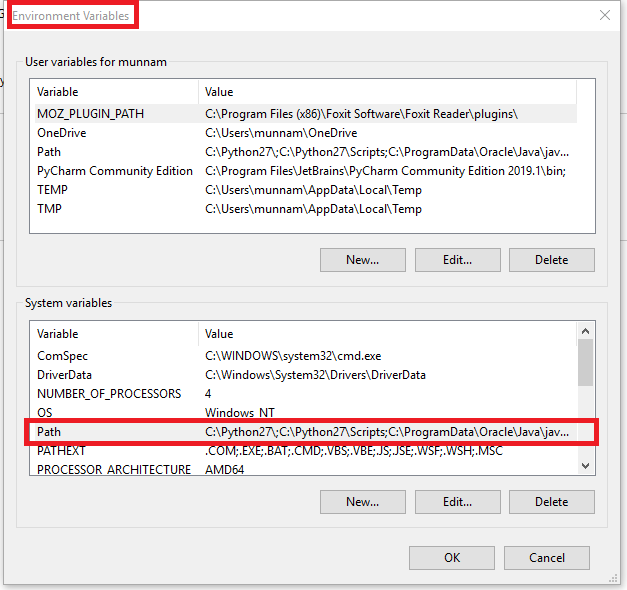 Path of Python & its Script already added in an environmental variable.