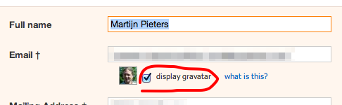 display gravatar switch