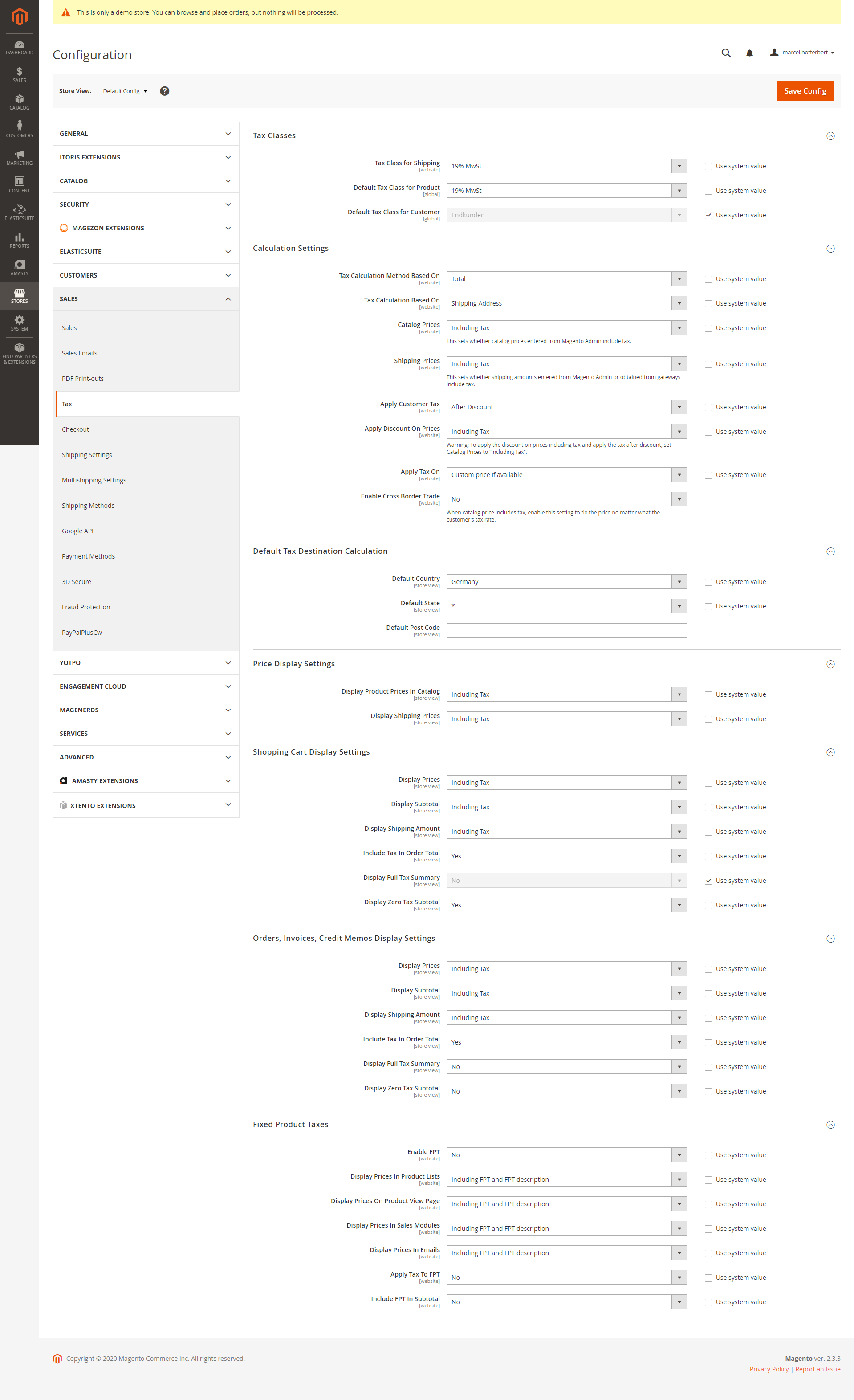 Tax Configuration