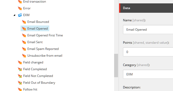 default email opened event