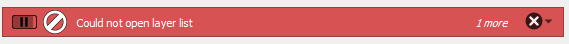 Could not open layer list error message