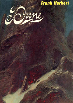 paperback cover of Frank Herbert's Dune