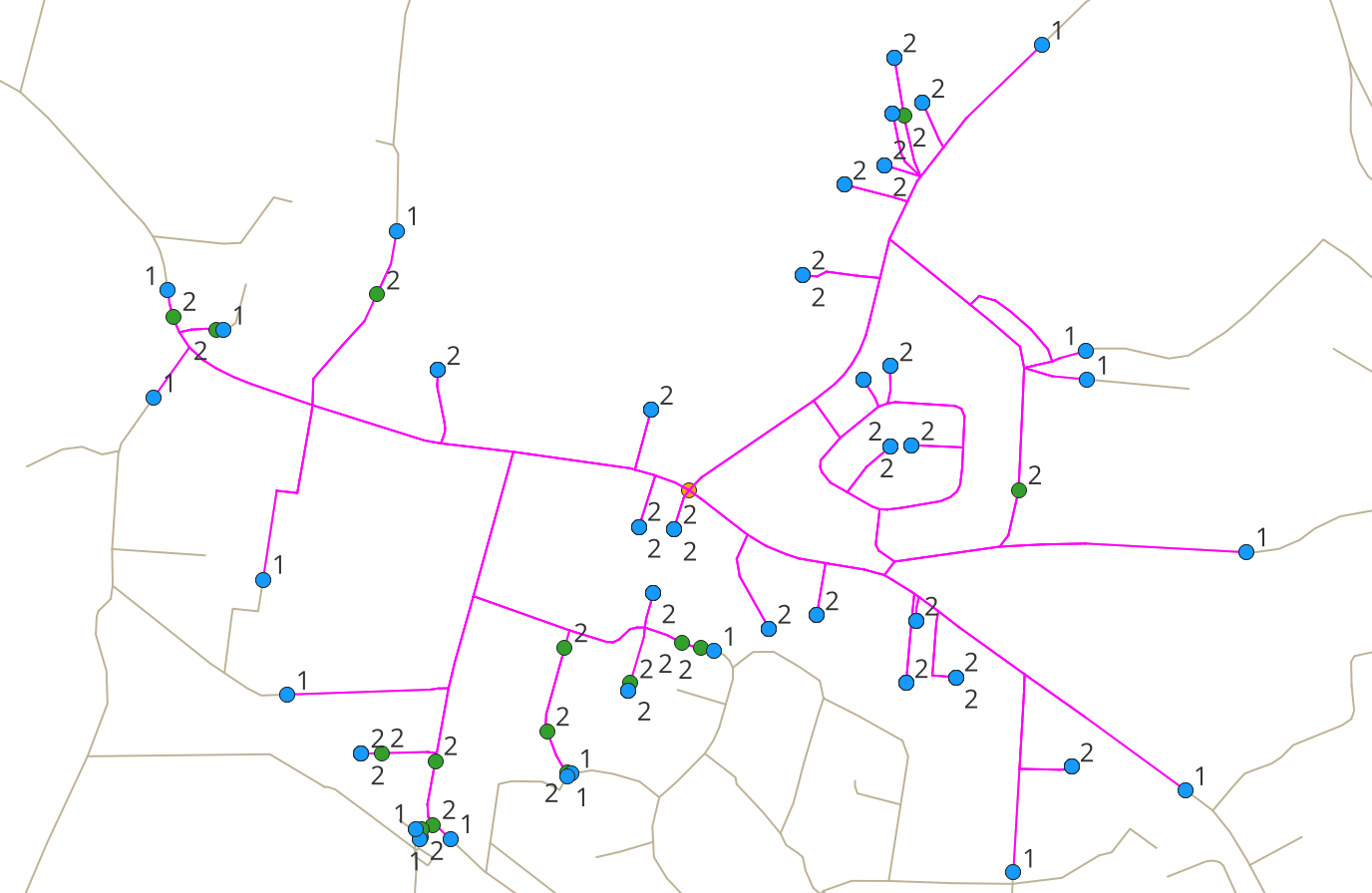 Screenshot showing count=1 and count=2 for all respective vertices