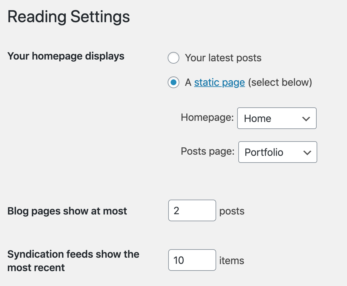 Reading-Settings