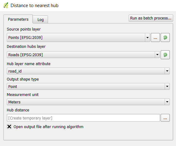 Distance to nearest hub