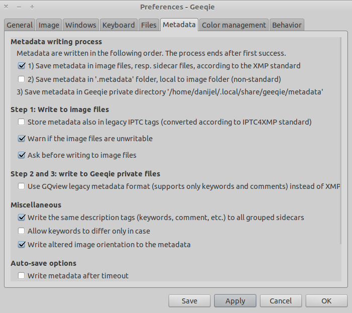 Metadata configuration