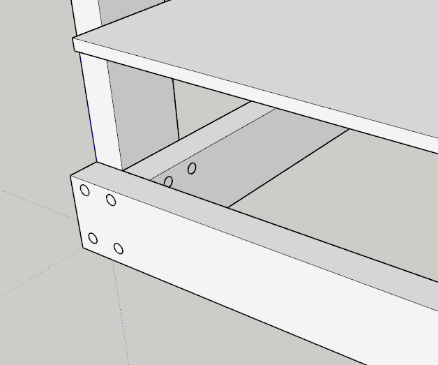 Original shelf design using screws