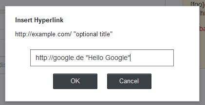 Insert Hyperlink Dialog