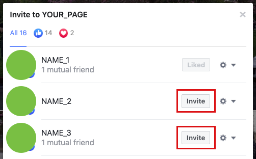 Invite to Like Page