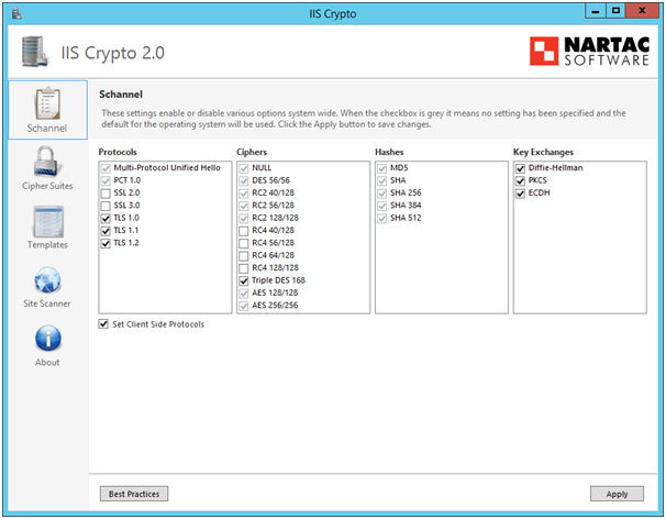 IIS Crypto Config