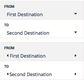 From 1st set is a dropdown and the second set is a sliding