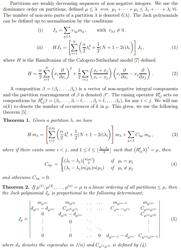 Jack polynomial formula