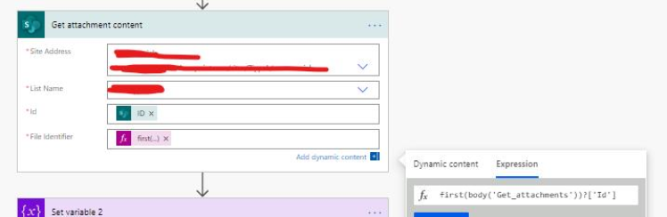 Expression from Get Attachment Content