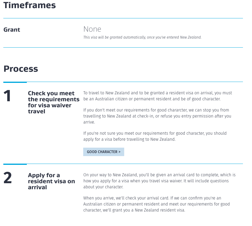 Process for Australians to enter NZ