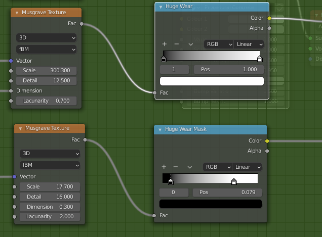 two Musgrave textures that control the wear