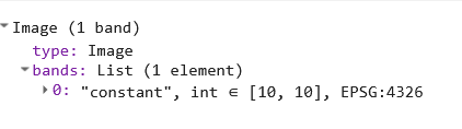 An image with one band and the value 10