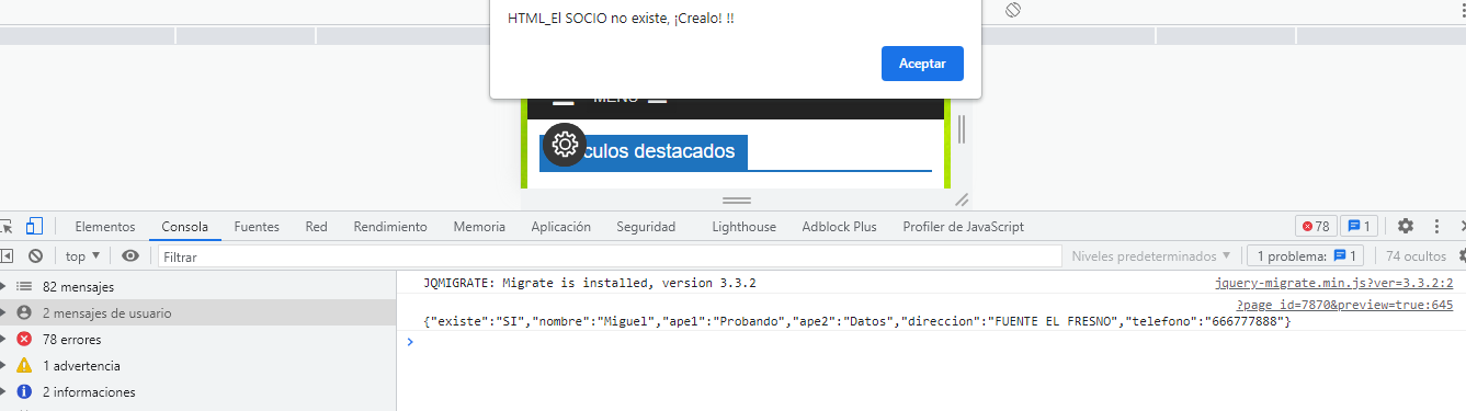 Resultado del console.log