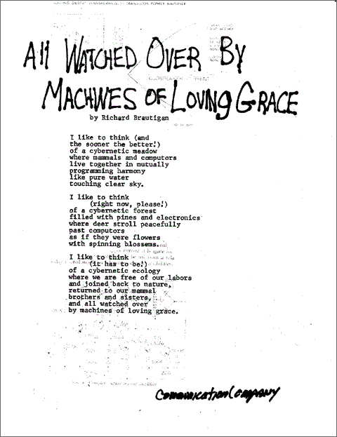 Machines of Loving Grace, poem by Richard Brautigan