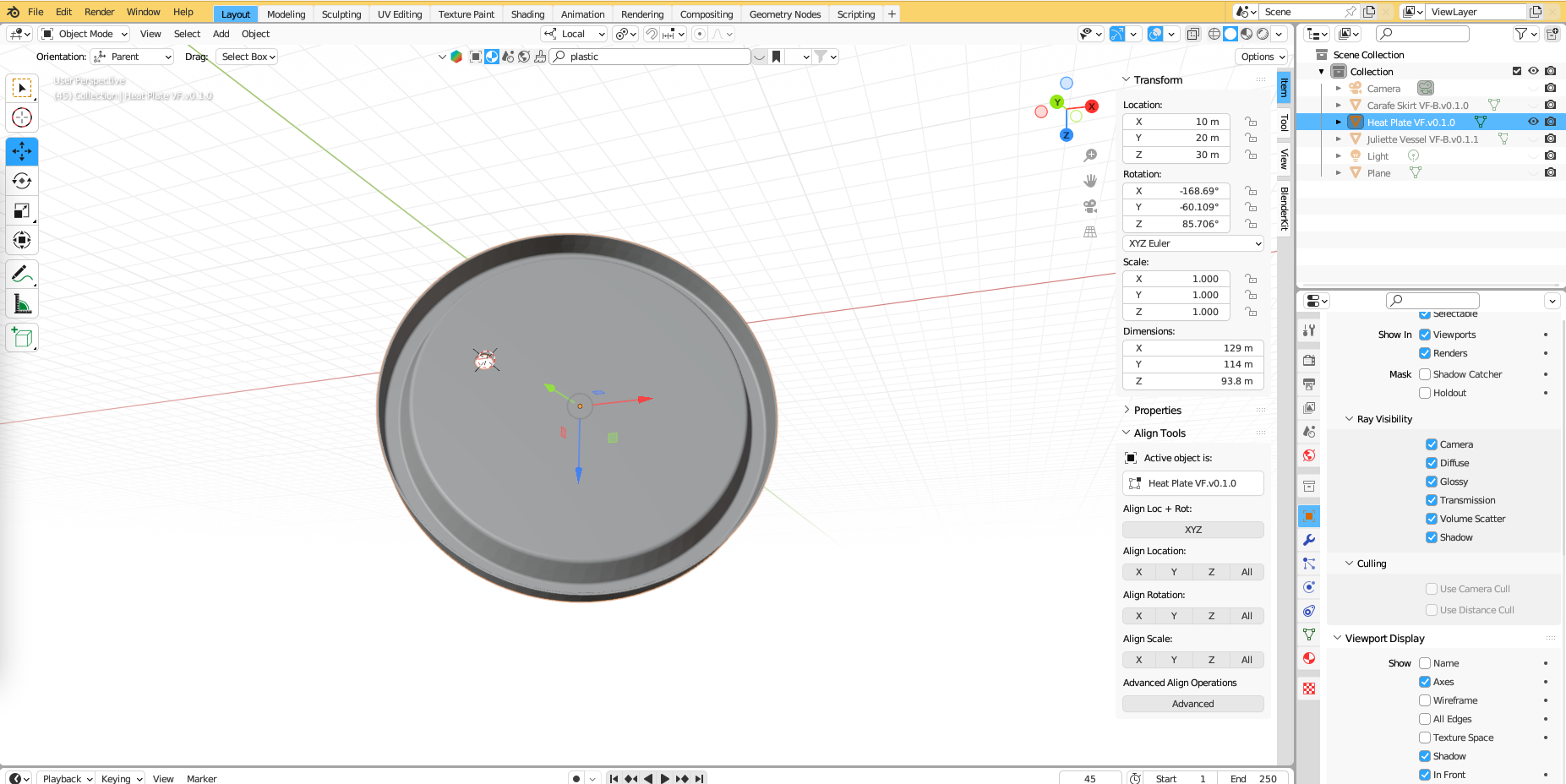 Plate with origin not normal to the surface