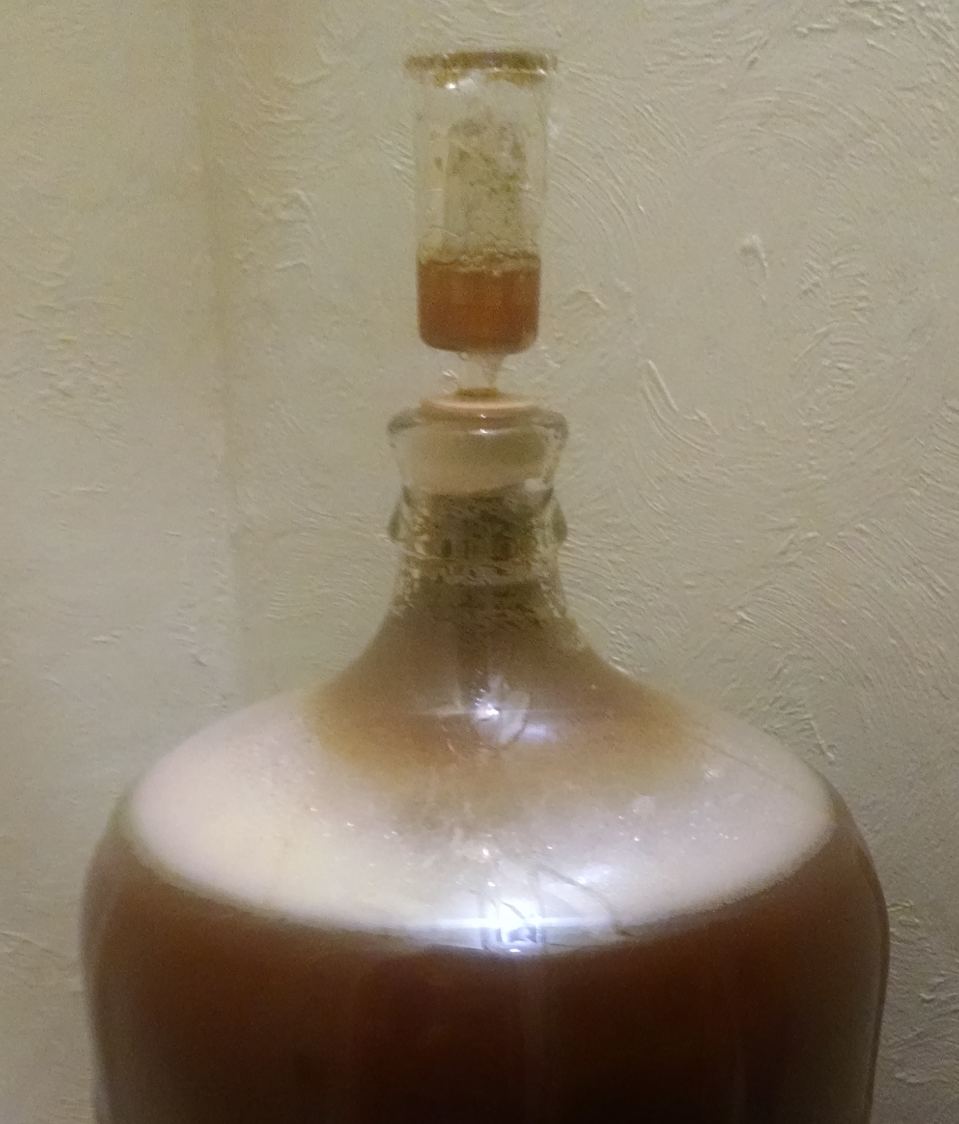 Dark, grainy gunk in neck of carboy.