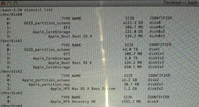 diskutil list