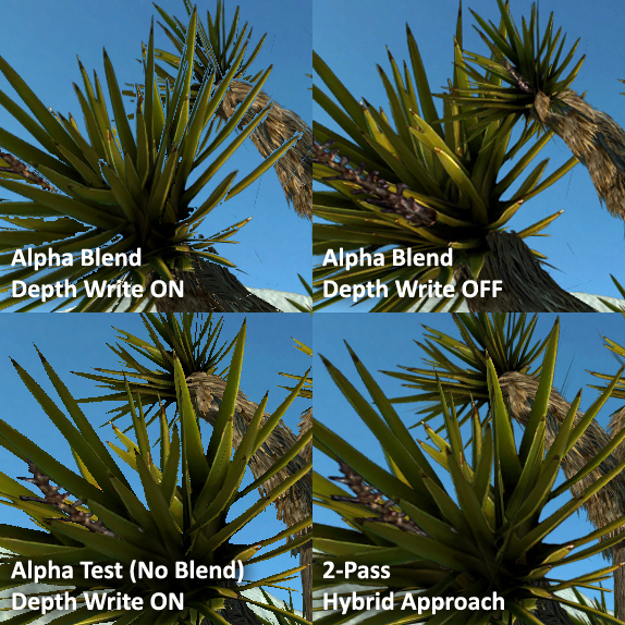 Four approaches to rendering leaves