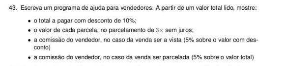 Eu tenho que resolver essa questão