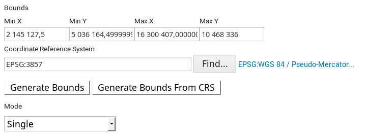 Layer group CRS settings